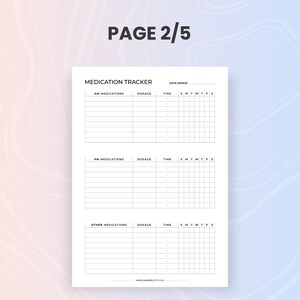 Weekly Medication Log, Printable AM PM Daily Medication Schedule, Pill ...