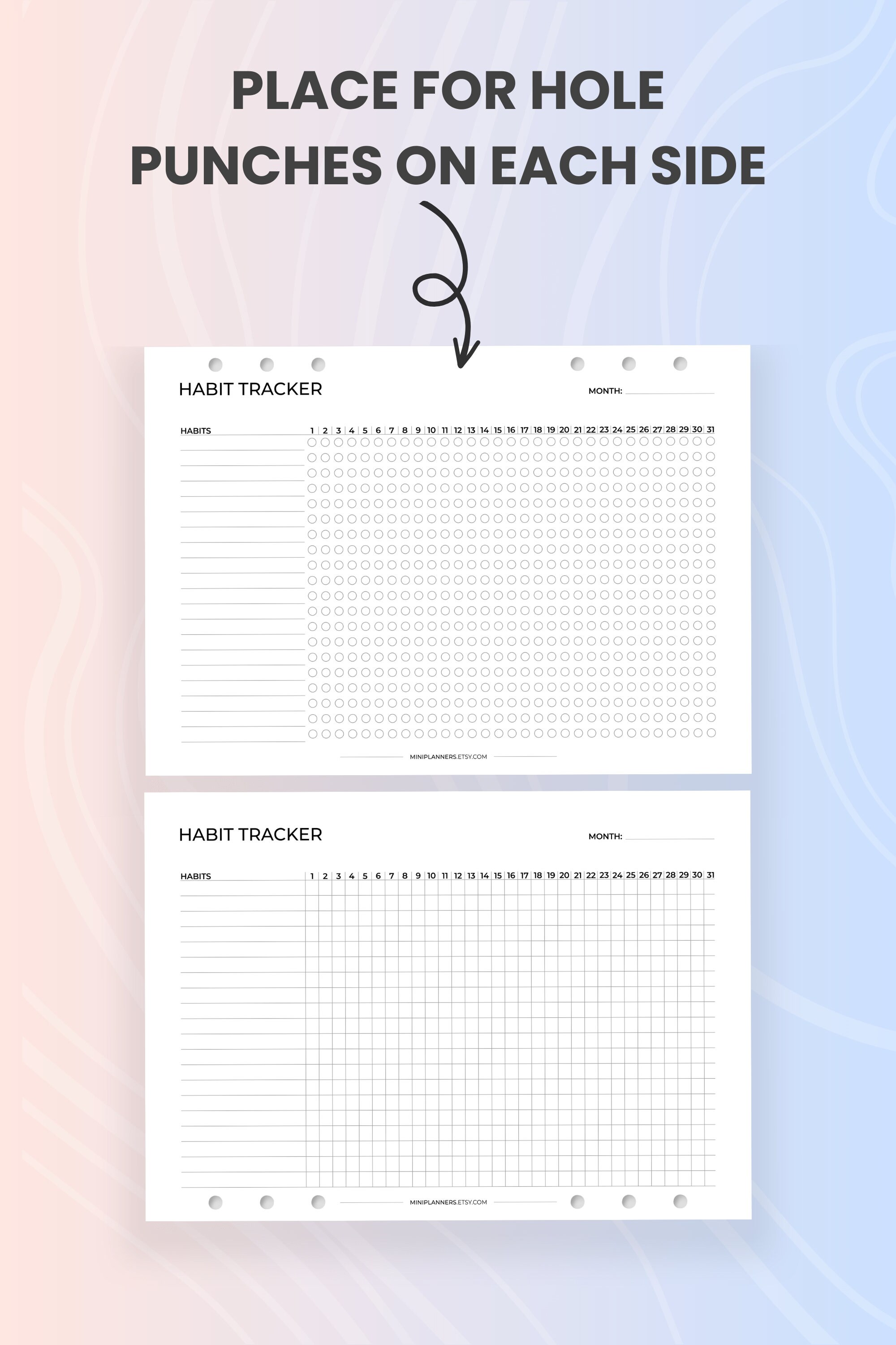 Monthly Habit Tracker, Printable Routine Tracker, Monthly Goal Setting ...