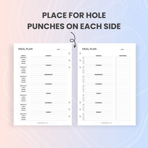 Printable Meal Plan With Grocery List, A4 Daily and Weekly Simple ...