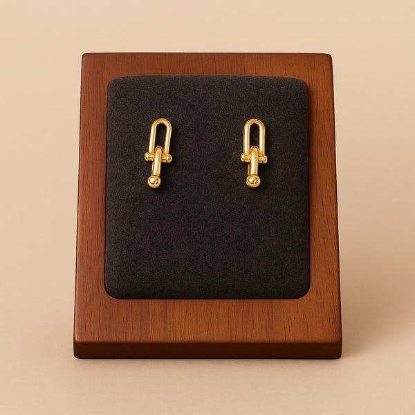 Orecchini minimalisti sovrapposti in oro massiccio 18k, Au750