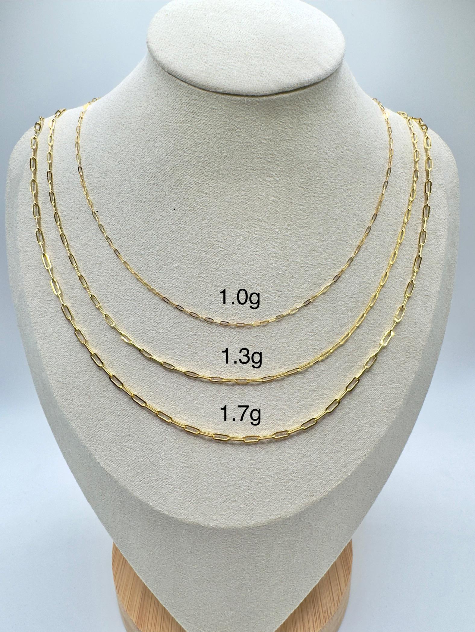 18K Paperclip Charm Clasp Necklace main image 0