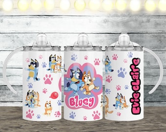 Gobelet Bluey rose personnalisé