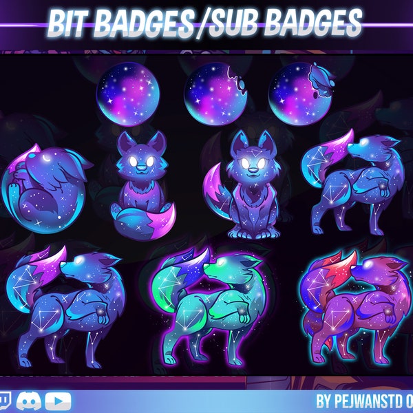 10 pack Bit badges or sub badges | wolf | wolf sub badges | wolf badges | wolf bit badges