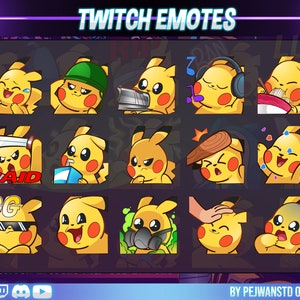 Twitch emotes yellow cat | cute emotes | discord emotes | kawaii emotes | lightning emote | bolt emotes | stream