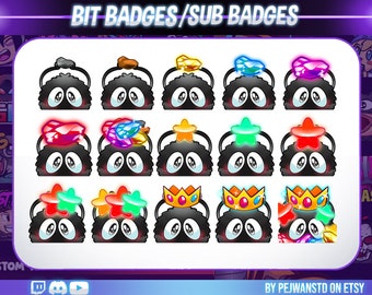 Twitch sub badges | bit badges | soot badges | dust ball badges | sprites | kawaii anime