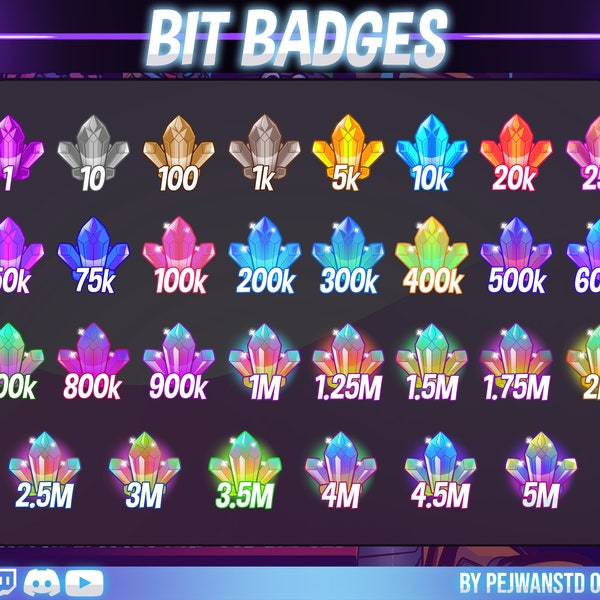 30 pack gems stone bit badges | number bit badge | stone sub badges | gem sub badges| diamond