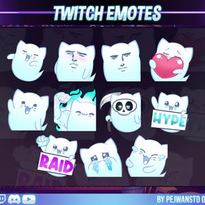 Twitch roept schattige spookkat op | schattige spookkat-emoties | onenigheidsemoties | kattenemoties | geest | schattig spook | schattige katten-emotie