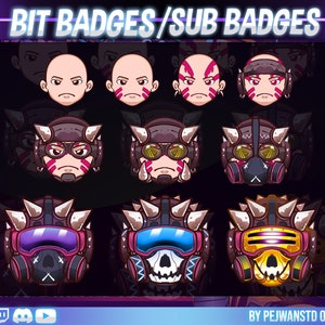 Twitch-sub-badges of bit-badges | post-apocalypstisch| bit-badges | onenigheid | youtube | trillen | post-apocalypstisch | haast | haastspel geïnspireerd