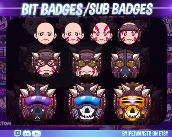Twitch sub badges or bit badges | post apocalypstic| bit badges | discord | youtube | twitch | post apocalypstic | rush | rush game inspired