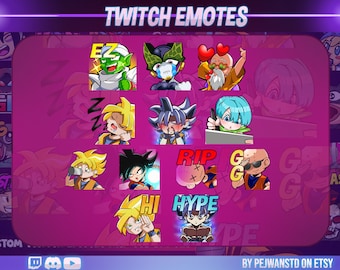 Confezione da 12 emote anime / emote Twitch manga / emote Twitch statiche / emote discordia / anime forti / emote Twitch anime