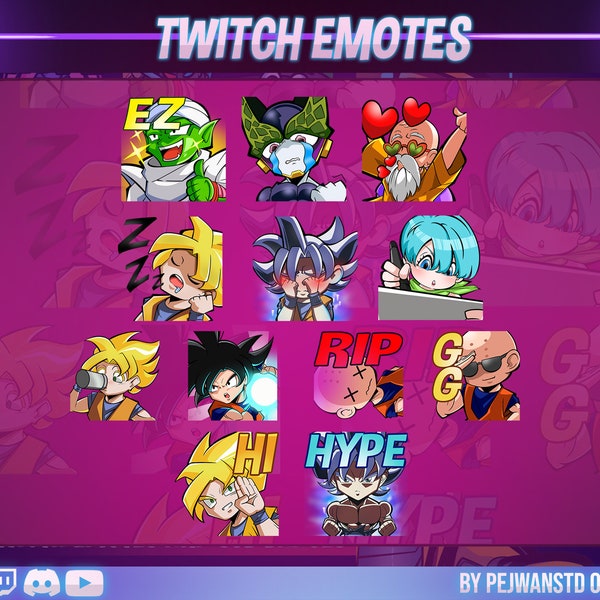 12 pack anime emotes | manga Twitch emotes | static twitch emotes | discord emote | strong anime | anime twitch emotes