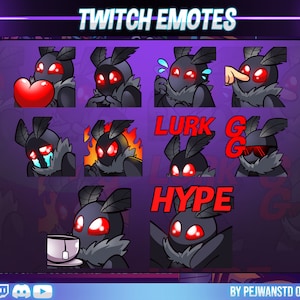 Twitch emotes | cute black creature emotes | discord emotes | stream