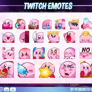 Set van 25 anime-emoties | manga Twitch-emotes | anime | Twitch-emoties | kawaii-emoties| gamepersonage | roze pop