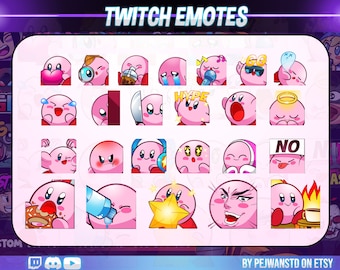 25 pack anime emotes | manga Twitch emotes | anime | Twitch Emotes | kawaii Emotes| gameing character | pink doll