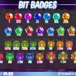 30 pack dragon bit badges | number bit badge | ball sub badges | dragon sub badges | super dragon