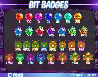 30 pack dragon bit badges | number bit badge | ball sub badges | dragon sub badges | super dragon