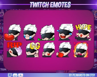 10 pack anime emotes | manga Twitch emotes |  Anime Twitch Emotes, Youtube Discord Emotes | blind man anime character | chibi emotes