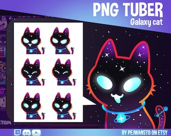 Cat galaxy PNGTuber Model | Veadotube character | Cosmic | Reactive PNG, Giftuber, Vtuber, twitch, youtube, Model