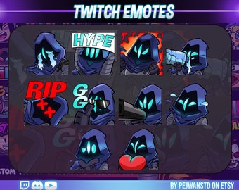 Gaming Character Twitch Emotes | FPS Streamer, Discord Emotes (PNG)