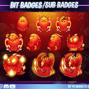 Distintivi sub Phoenix / distintivo sub Twitch Egg / distintivo Twitch Fire / distintivo sub Phoenix Glory / distintivi Twitch Bit
