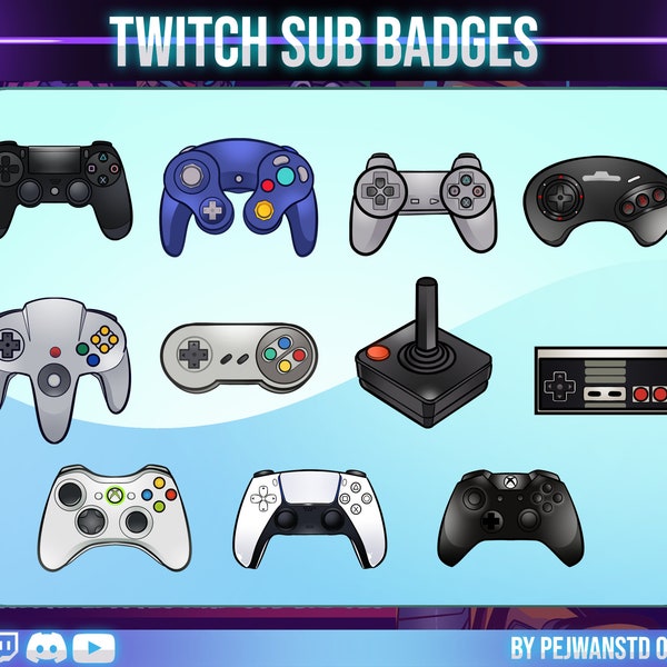 Twitch sub badges or bit badges controller | vintage controller sub badges | vintage controller bit badges | discord | youtube | twitch