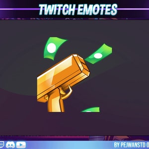 Emote animata contrazione denaro / emote dono / emote donazione / pioggia di denaro animata / emote animata pistola denaro / pistola denaro / emote pistola denaro