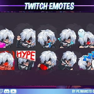 10 pack anime emotes | manga Twitch emotes |  Anime Twitch Emotes, Youtube Discord Emotes | ghoul anime | chibi emotes