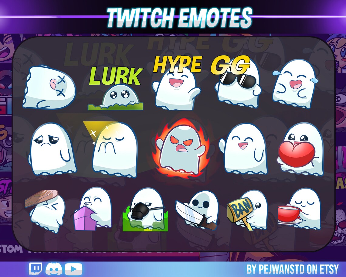 Twitch Emotes Cute Ghost | Cute Ghost Emotes | Discord Emotes | Ghost ...