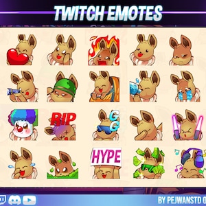 20 pack Anime emotes | anime | anime character | twitch emote | kawaii emote | cute emote | chibi emote | stream | ball animal