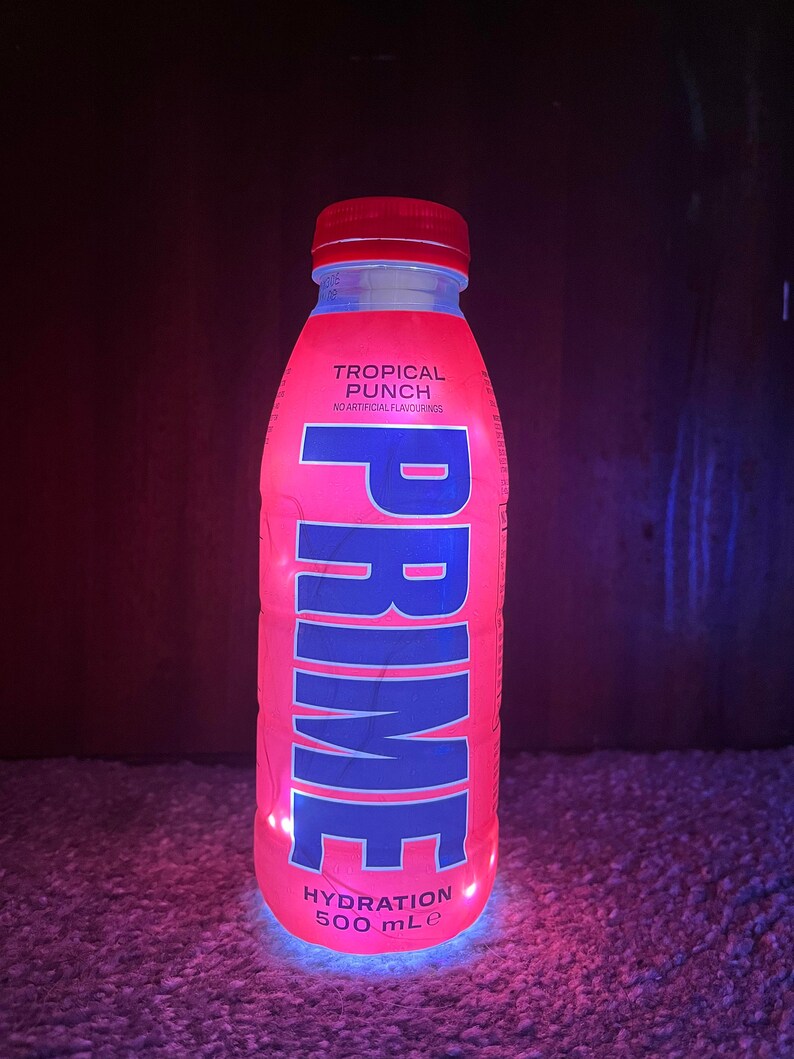 Lemonade/glowberry/ksi Prime Hydration Light up Empty Bottles Etsy UK