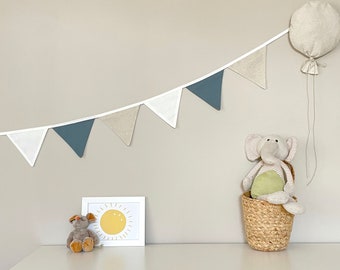 Wimpelkette Kinderzimmer Blau / Girlande Kinderzimmer/ Wimpelgirlande / Kinderzimmerdeko / Geschenk zur Geburt