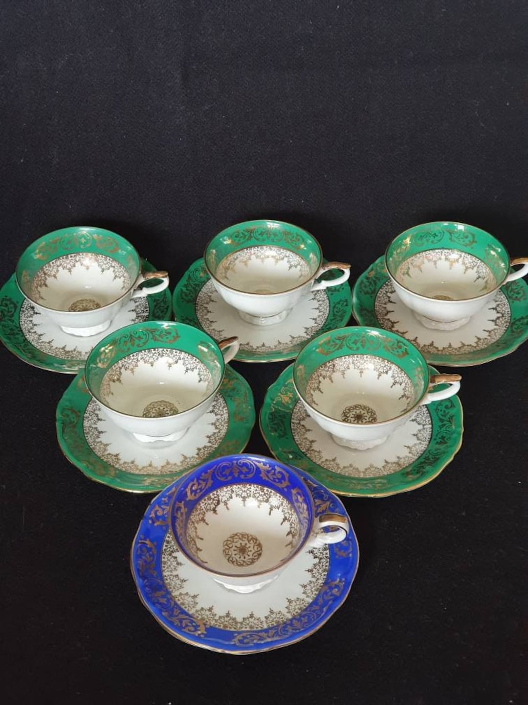Bareuther Waldsassen Bavaria Germany Gold Tea Set Bareuther Waldsassen Germany Bavaria . Set 6 Vintage Coffee Cups and