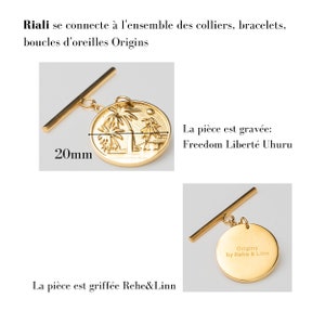 Pendentif rond, médaillon, charm, interchangeable, doré, or fin18 carats,souvenir,liberté,féminin, Fête,force, amour,offrir, crée en France image 8