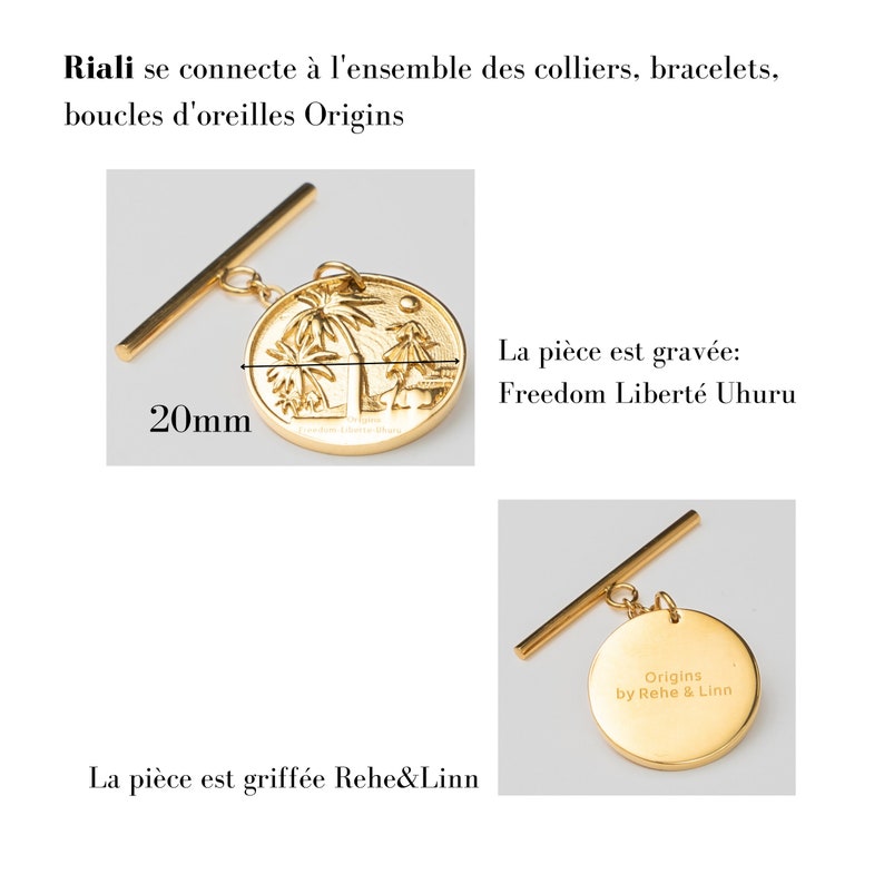 Pendentif rond, médaillon, charm, interchangeable, doré, or fin18 carats,souvenir,liberté,féminin, Fête,force, amour,offrir, crée en France image 8