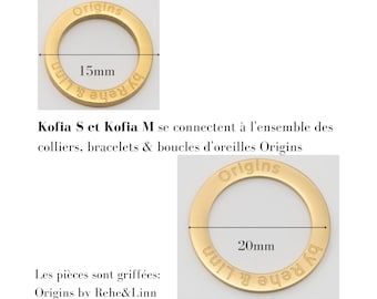 Pendentif rond, cercle, charms, interchangeable,original,doré, or fin18 carats, unique, féminin, Fête, anneau, amour,offrir, crée en France