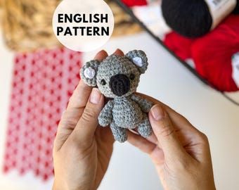 Mini Koala Crochet Pattern - Amigurumi Animal Keychain Charm (PDF Pattern)