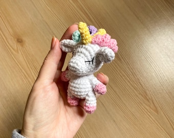 Crochet Unicorn Pattern, Amigurumi Keychain, Crochet Keychain Unicorn, Miniature  Amigurumi Animals, Crochet Tiny Doll, Keychain Charm