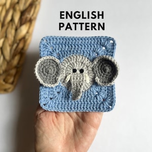Elephant granny square crochet pattern sale