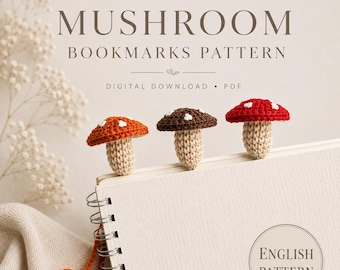 Mushroom Bookmark Crochet Pattern PDF – Tiny Amigurumi Tutorial - Beginner Friendly