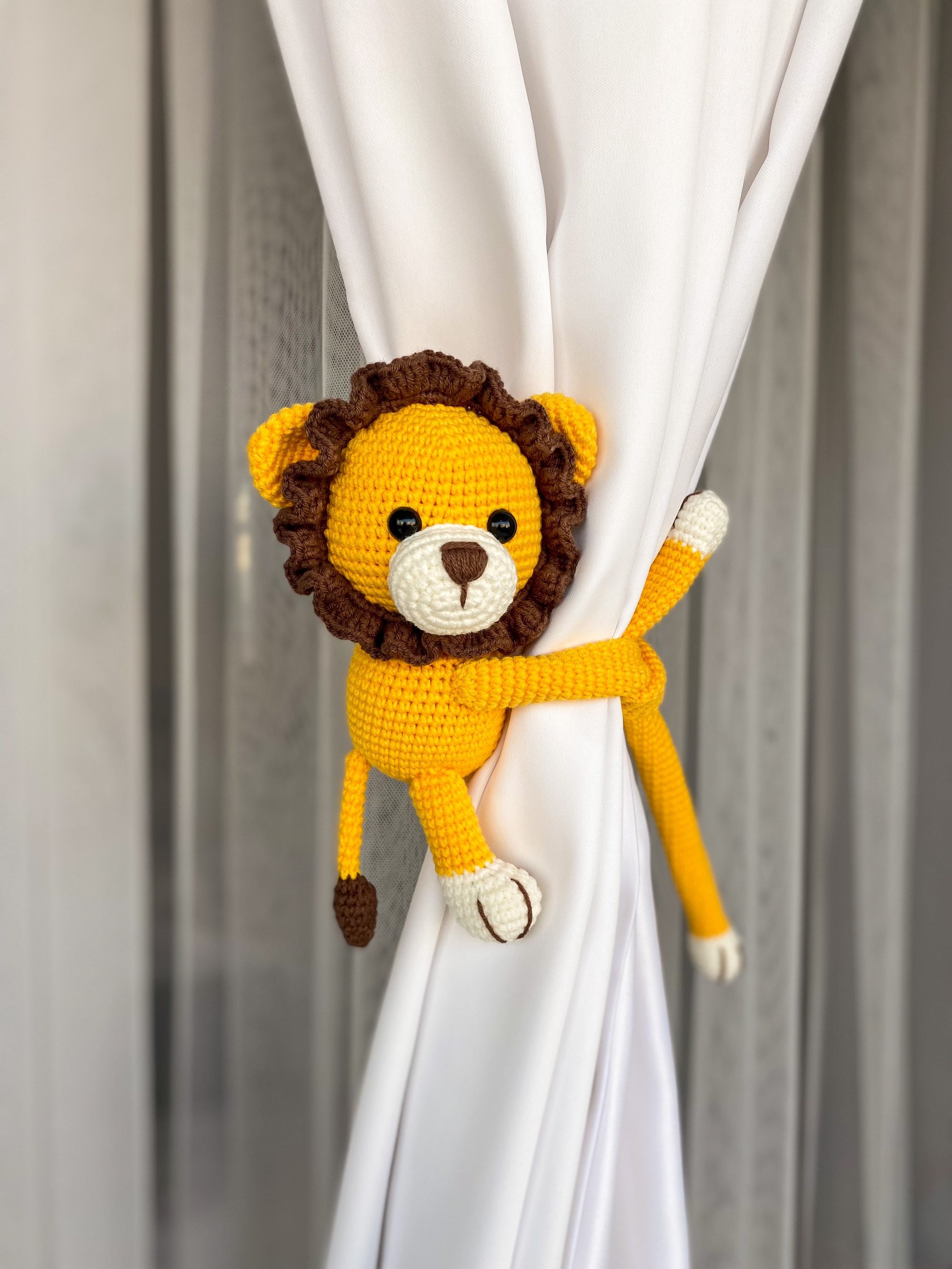 Viojrlly 2 Paires Pinces à Rideaux Forme Lion - Crochets Décoratifs Pour Chambres D'Enfants
