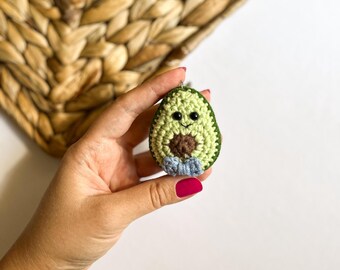 Avocado Keychain Crochet Pattern PDF - Amigurumi DIY Tiny Fruit