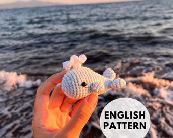Whale Amigurumi Crochet Pattern - 9 cm Mini Whale Sea Toy - PDF DIY Tutorial