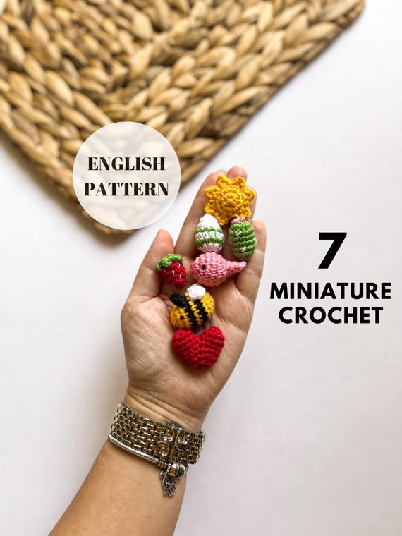 Mini Amigurumi Crochet Patterns - 7 No-Sew Designs (PDF) - Beginner Friendly Crochet Bundle Tutorial
