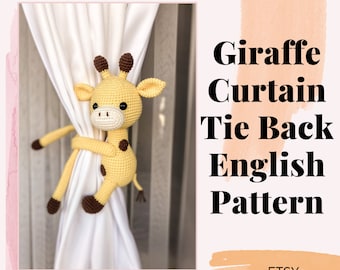 Giraffe Curtain Tie Back Crochet  Pattern PDF – Amigurumi Animal Tutorial