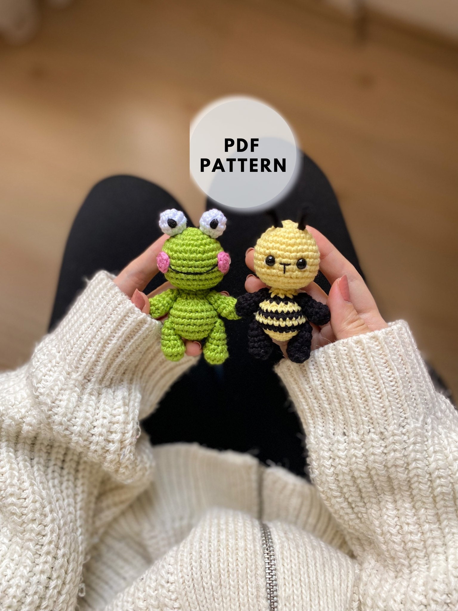 Crochet Bee Keychain Pattern Amigurumi Frog Pattern Keychain Etsy