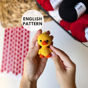 Motif canard au crochet, porte-clés amigurumi, crochets d'animaux, breloque porte-clé, animal miniature au crochet, petit canard amigurumi