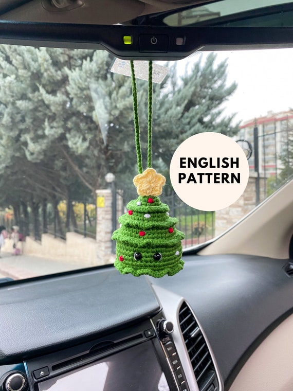 Crochet Christmas Tree Pattern, Car Ornaments Pattern, New Car Accessories  