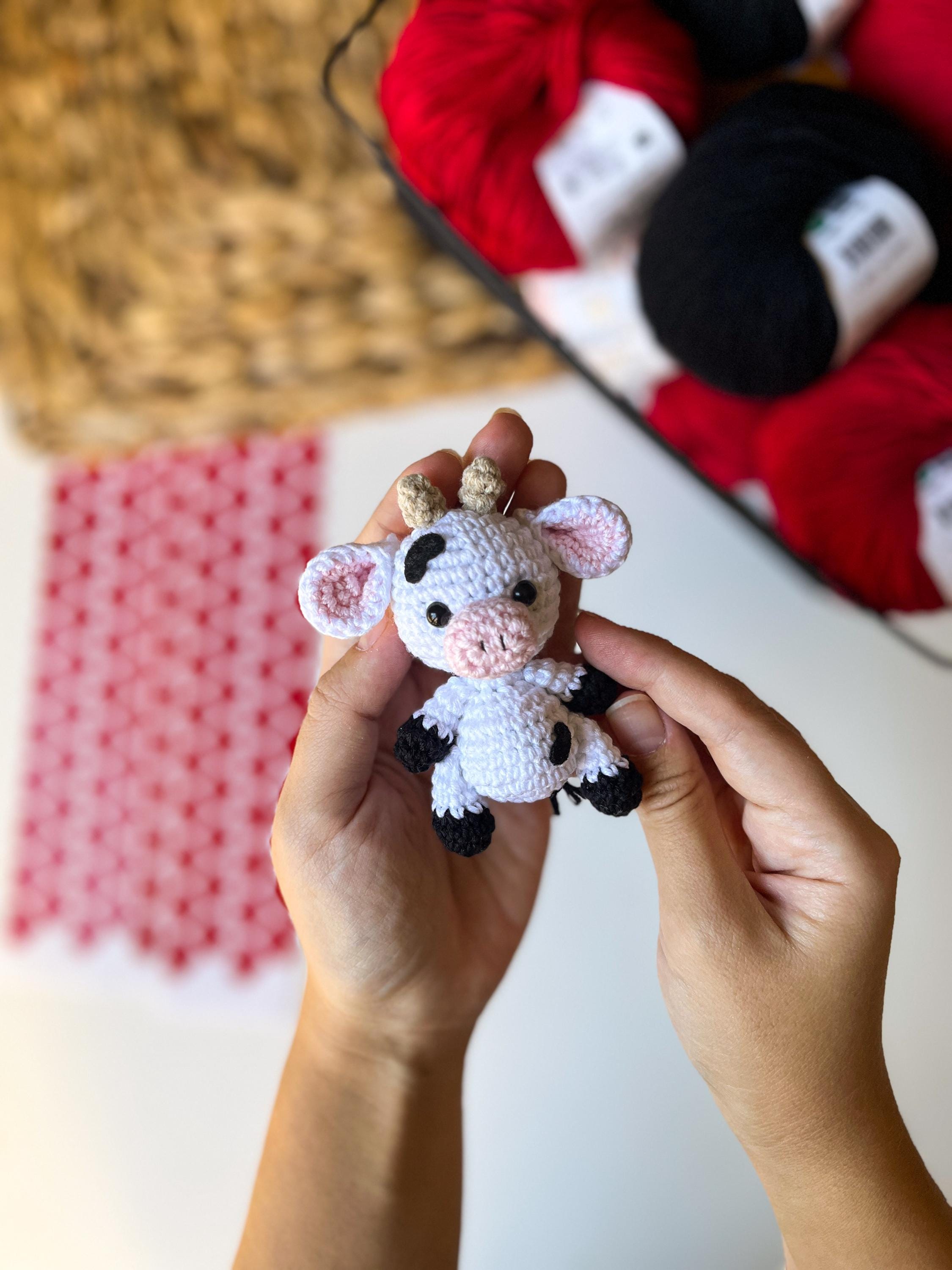 牛の編み図 - あみぐるみミニ動物キーホルダーの作り方 - Etsy 日本
