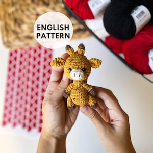 Crochet Giraffe Pattern: Miniature Amigurumi Keychain (PDF Pattern)