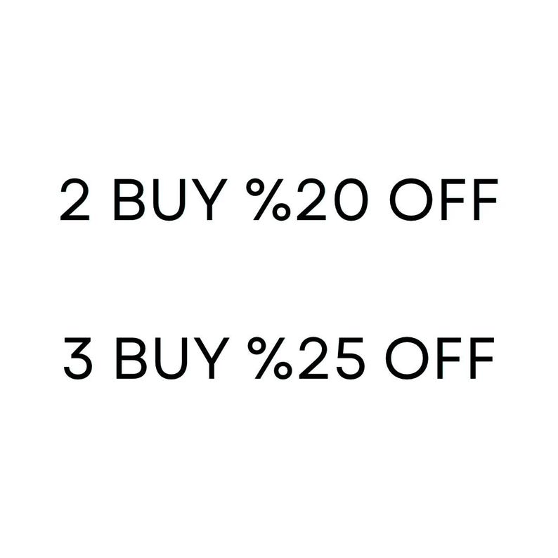 May include: Text graphic with a discount offer: Buy 2 items, get 20% off. Buy 3 items, get 25% off.